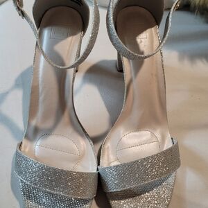 Elegant Silver Glitter Heels